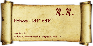 Mohos Máté névjegykártya